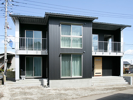 型枠形ブロックを使用した住宅